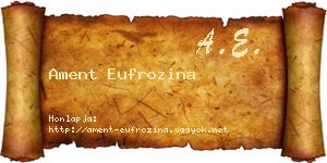 Ament Eufrozina névjegykártya